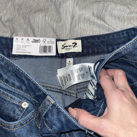 Seven7 90's Straight Jean Dark Wash High Rise Straight Leg Pants Size 6 New - Picture 7 of 9